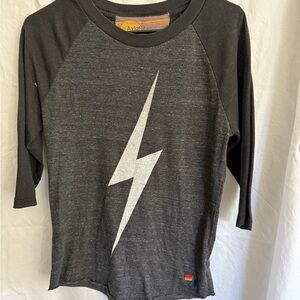 Aviator Nation Black Lightning Bolt Jersey Size Small